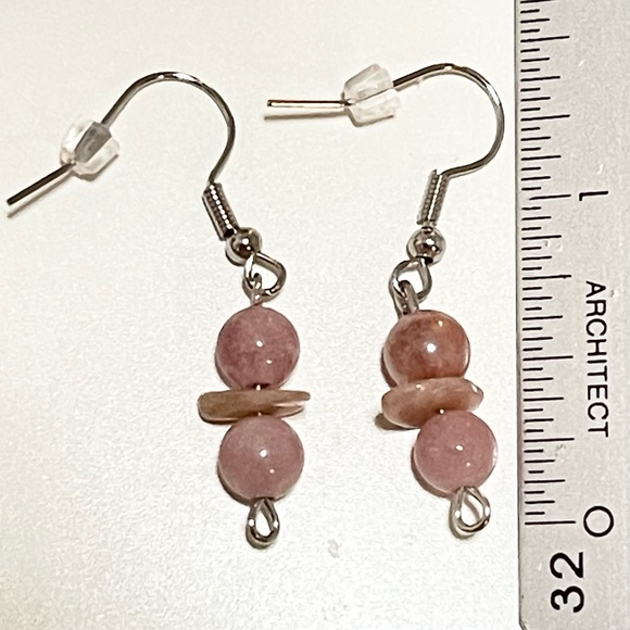 Genuine Sunstone Handmade Dangling Earrings - Picture 2 of 2